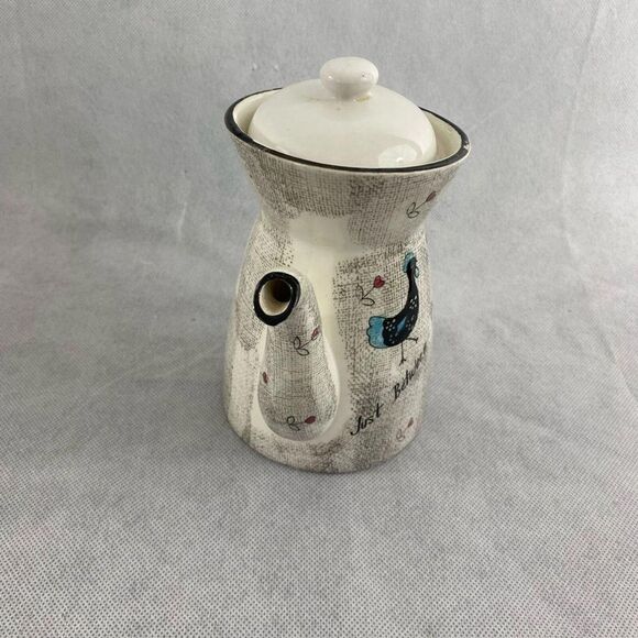 Vintage‎ Chicken-Themed Ceramic Coffee Pot with lid - Picture 2 of 5